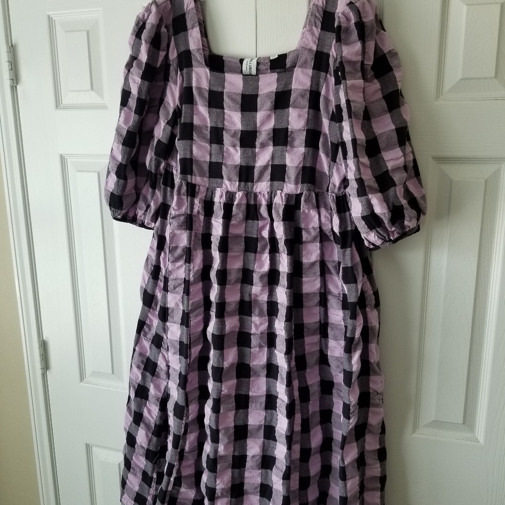 Ladies plaid dress.